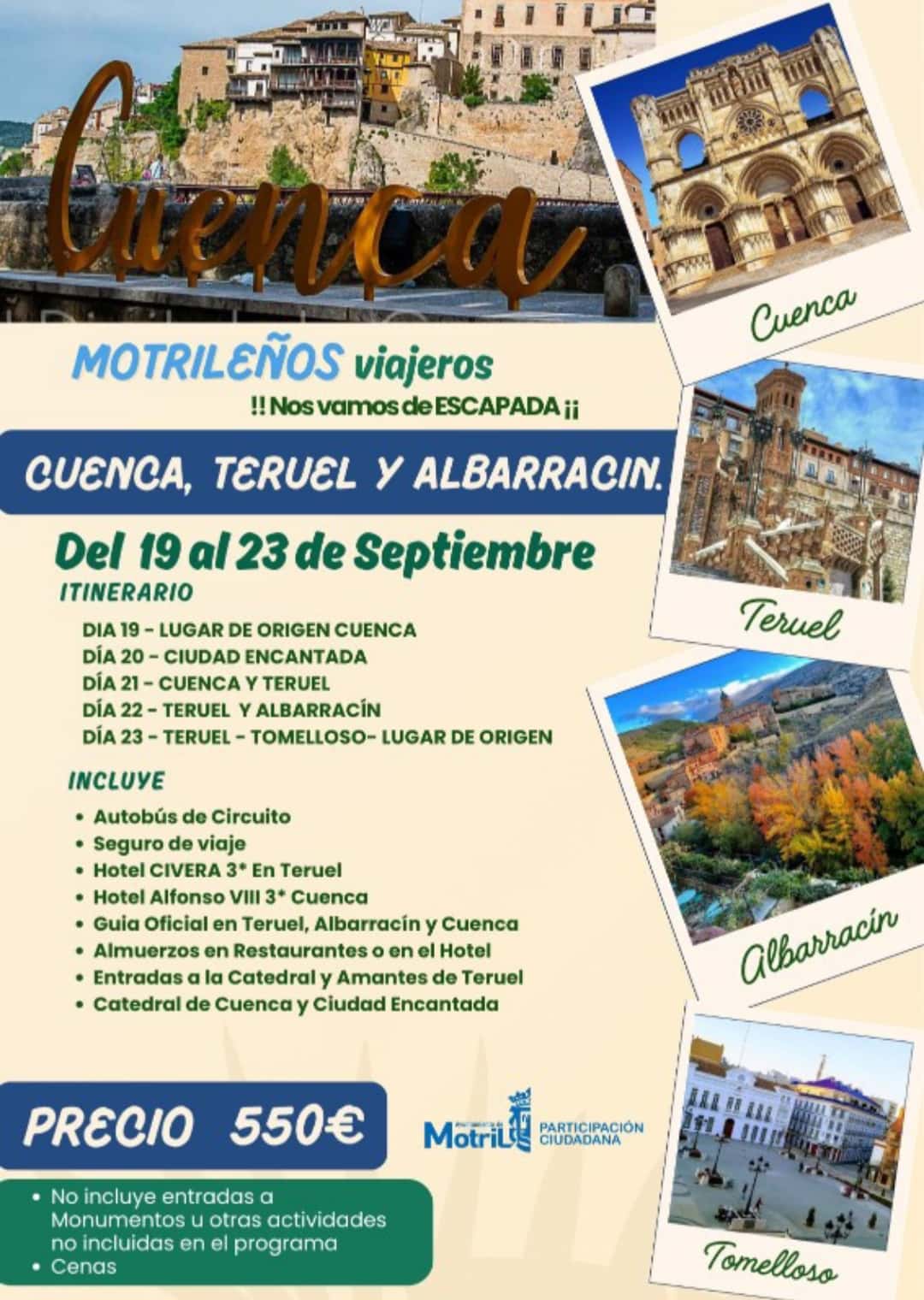 Motrileños Viajeros: viaje a Cuenca, Teruel y Albarracín