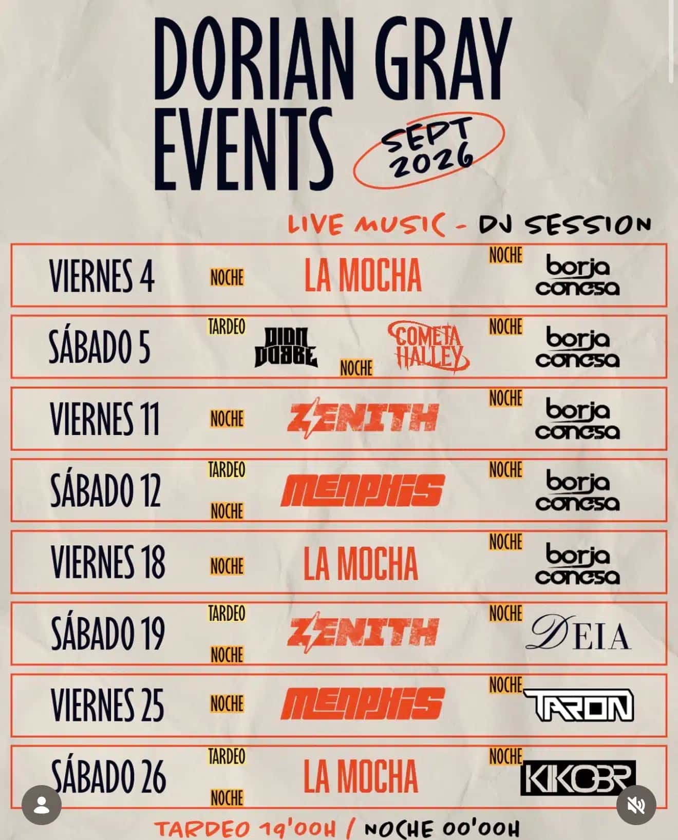 Concierto de La Mocha y DJ session de Borja Conesa