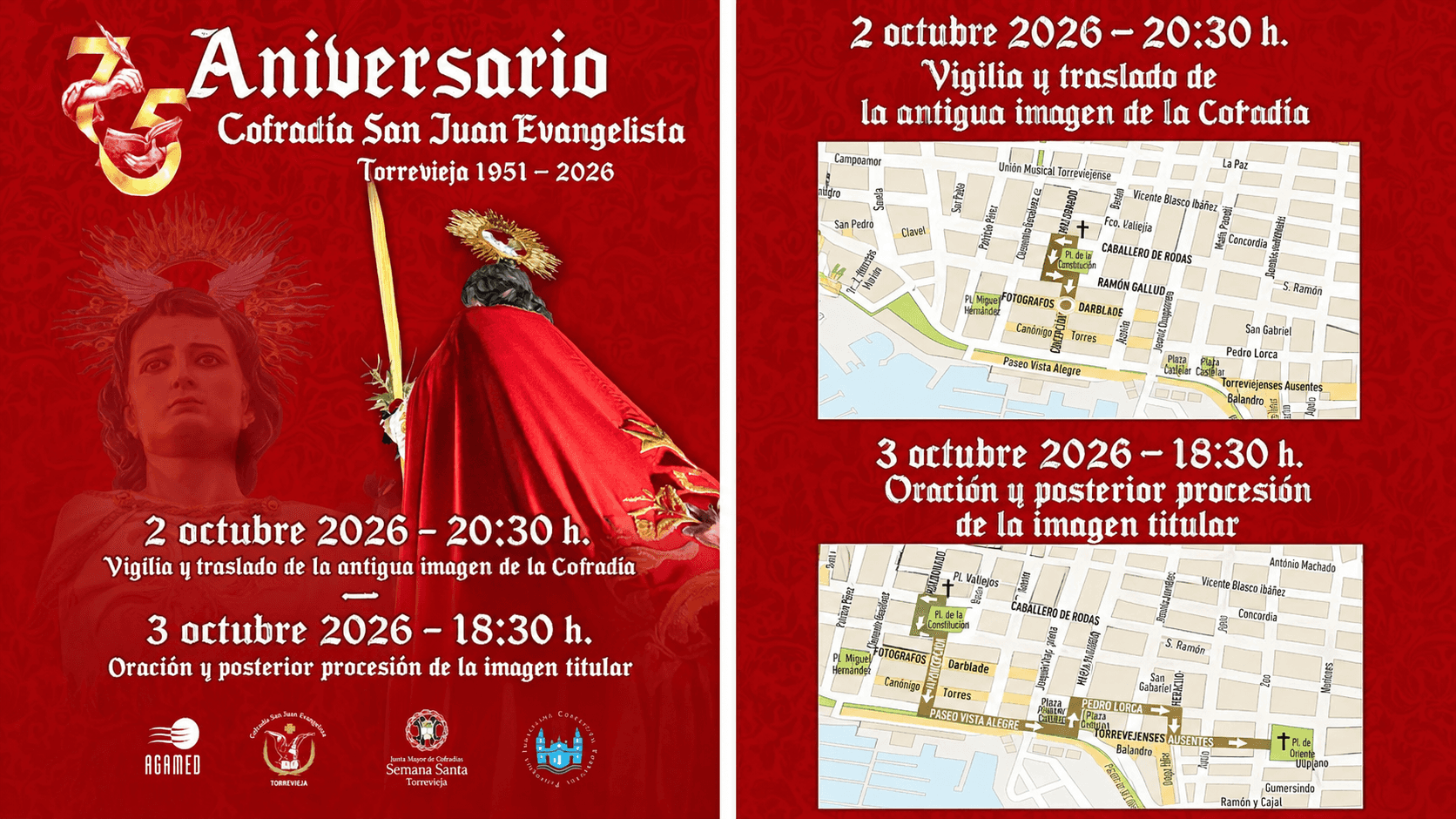 Procesión extraordinaria de San Juan Evangelista - 75 aniversario de la cofradía