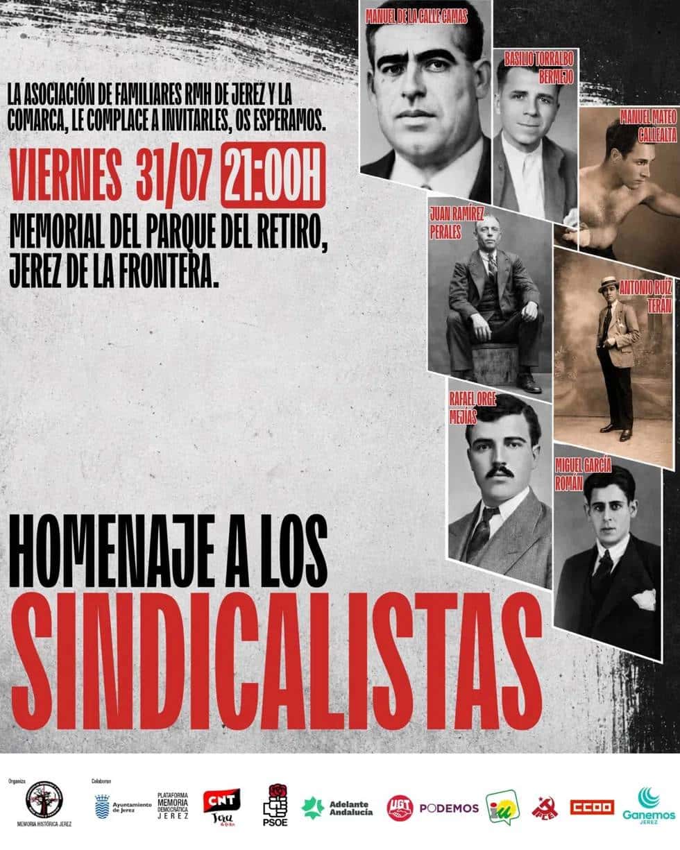 Homenaje a siete sindicalistas fusilados por el franquismo