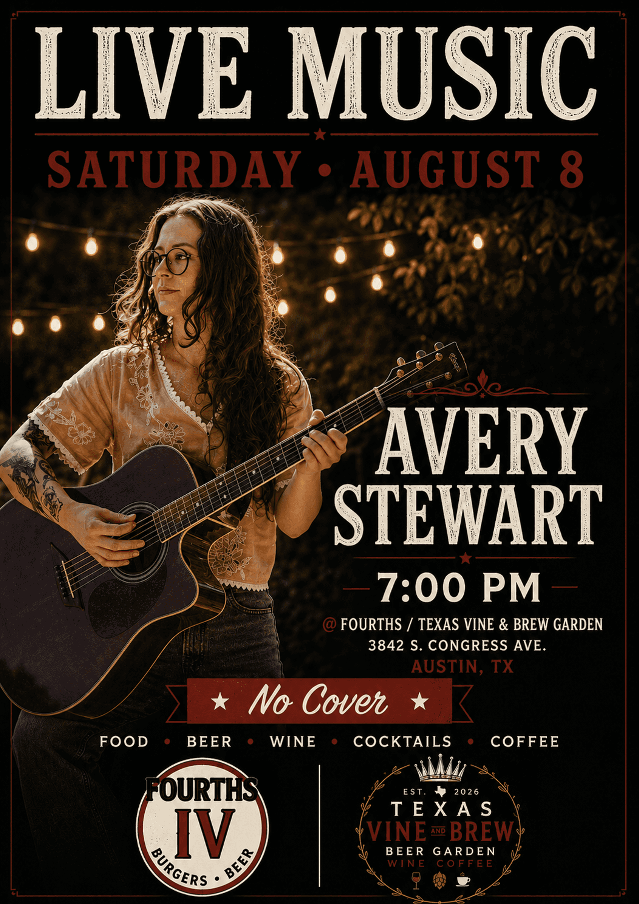 Live Music @ Fourths: Avery Stewart
