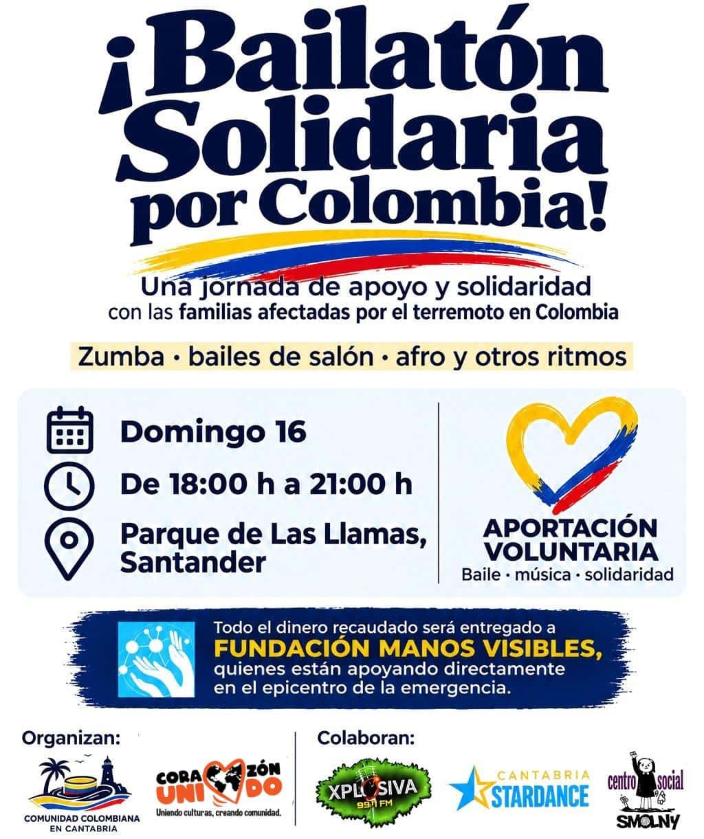 Bailatón solidario por Colombia