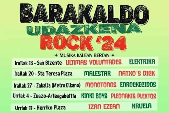 Udazkena Rock: 14 bandas locales en 7 conciertos gratis