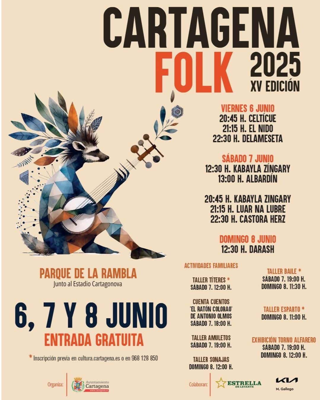 El festival Cartagena Folk llena el Parque de la Rambla