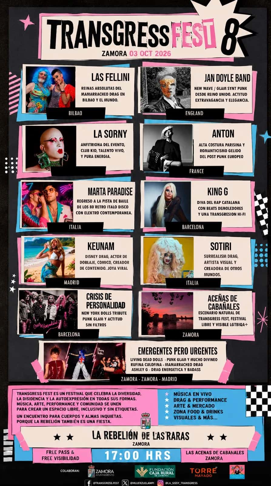 Transgress Fest 2026: artistas internacionales en Zamora