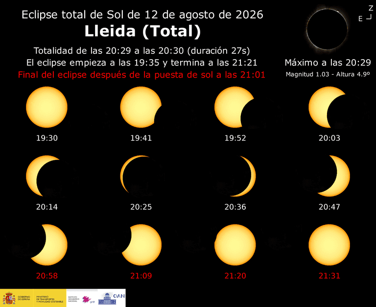 Eclipse solar total del 12 de agosto: dónde verlo en Lleida