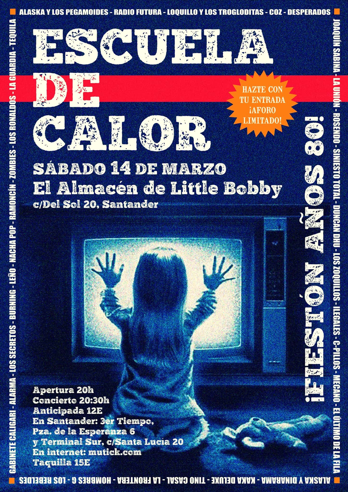 Fiesta Años 80 con Escuela de Calor