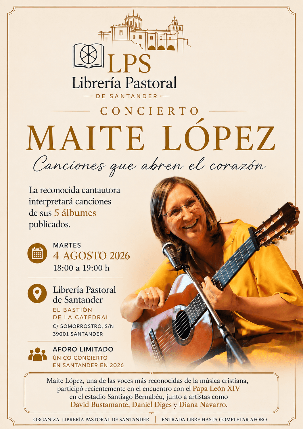Concierto de la cantautora Maite López: Canciones que abren el corazón