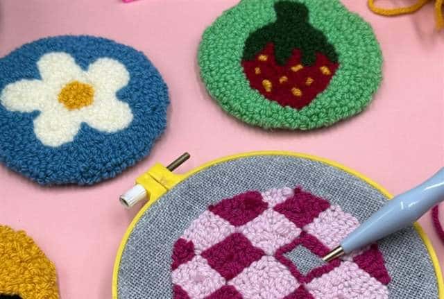 Punch Needle Mug Rug Craft Workshop