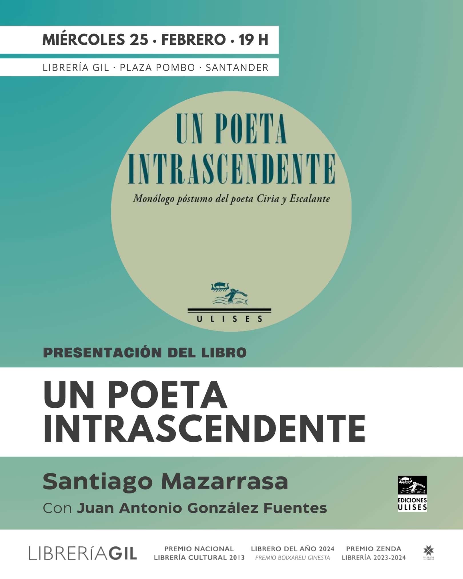 Santiago Mazarrasa presenta el libro 'Un poeta intrascendente'