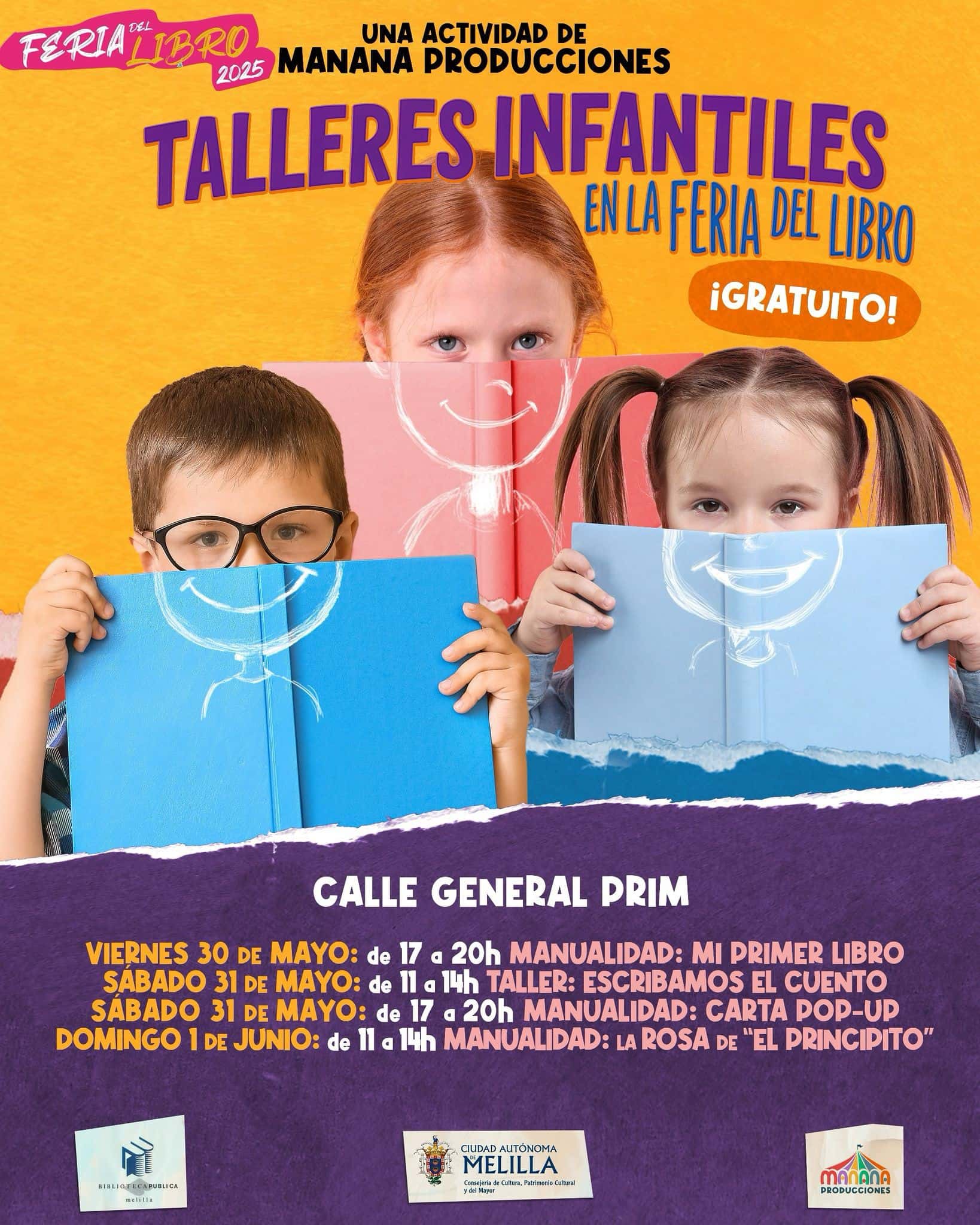 Talleres infantiles en la Feria del Libro de Melilla 2025