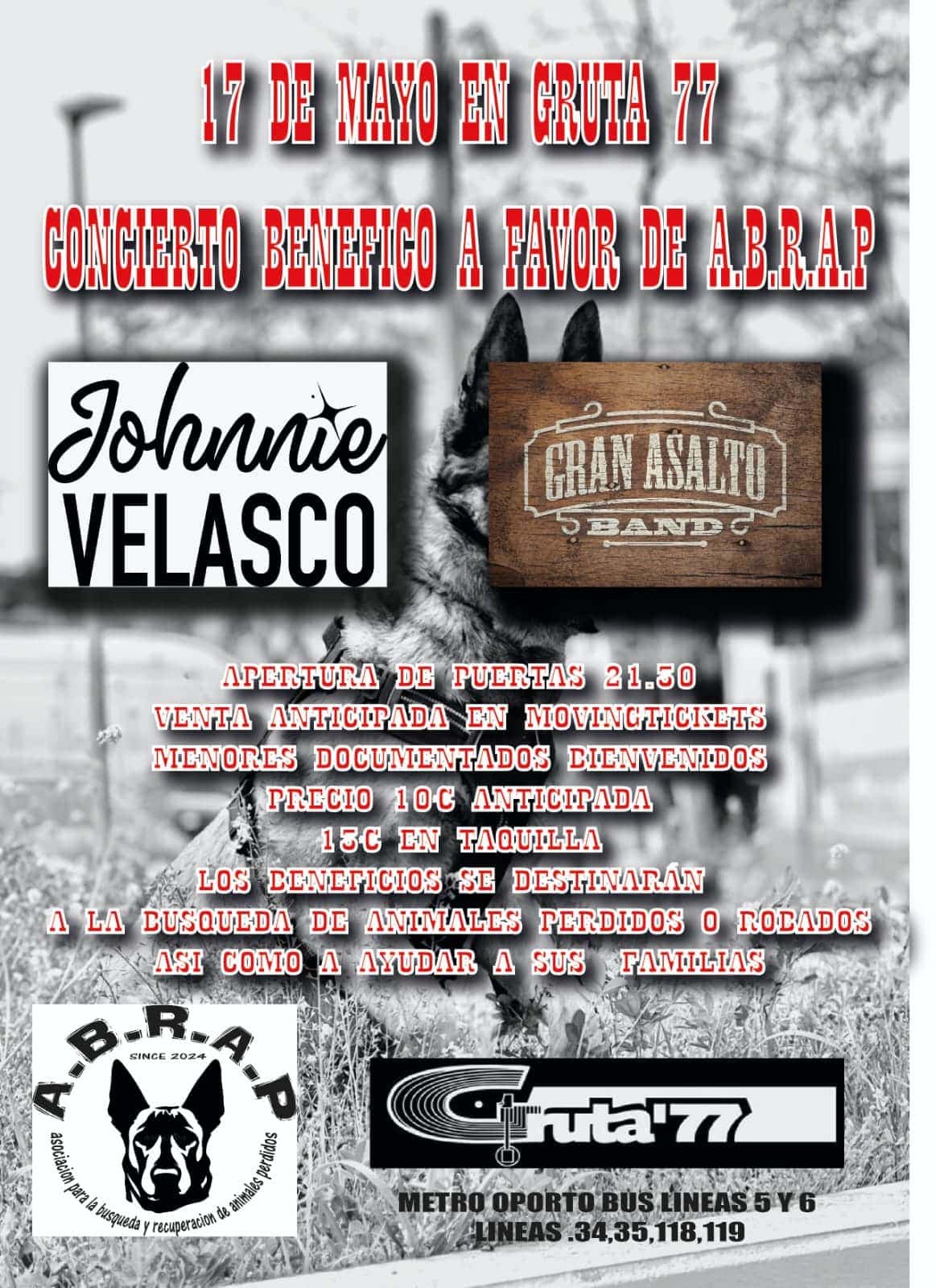 BENÉFICO A.B.R.A.P.​ : JOHNNIE VELASCO + GRAN ASALTO BAND