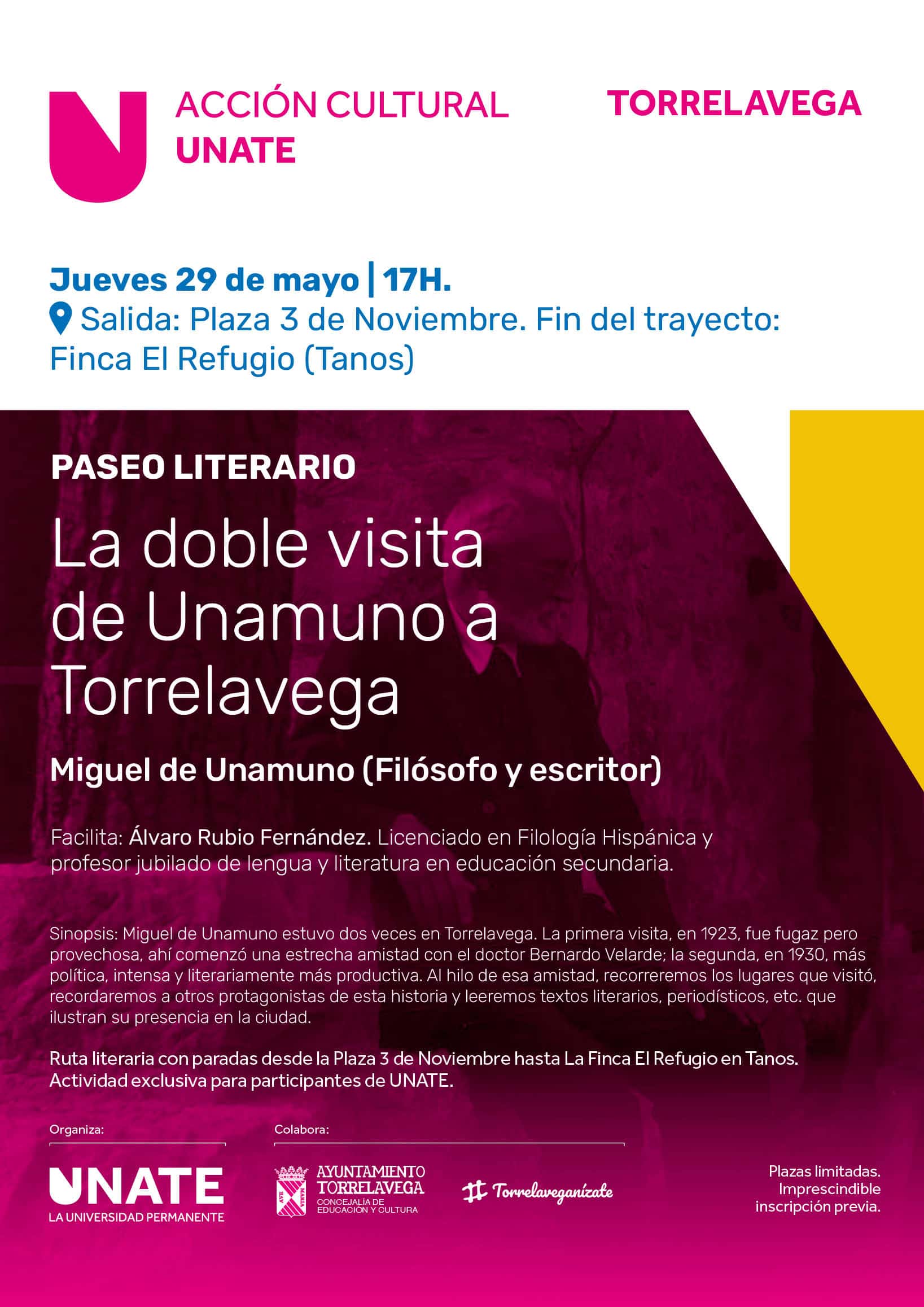 Paseo literario: La doble visita de Unamuno a Torrelavega