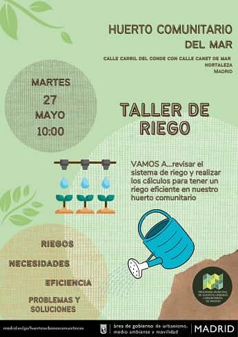 Taller de riego en el Huerto Urbano Comunitario del Mar