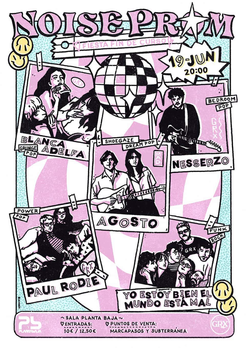 NoiseProm: Agosto + Blanca Adelfa + Nesserzo + Paul Rodie + Yo estoy bien el mundo está mal