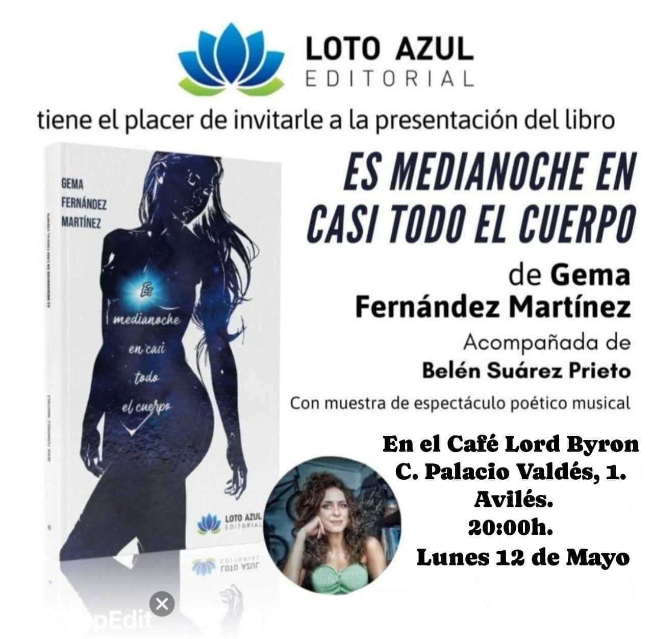 Presentación del poemario de Gema Fernández, “Es media noche en casi todo el cuerpo”
