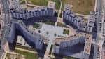 Vista aérea de la Plaza Labastida mostrando su diseño y distribución
