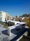 Vista aérea del moderno complejo arquitectónico de la Biblioteca Manuel Altolaguirre y sus espacios exteriores