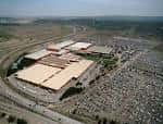 Vista aérea del recinto ferial de Zaragoza con sus pabellones y zona de aparcamiento