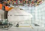 Sección frontal de un avión Boeing 747 integrada en la sala de exposiciones