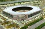 Toma aérea del Estadio de la Cartuja destacando su estructura circular