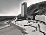 Perspectiva arquitectónica de la plaza de Sagüés y su diseño urbano junto a la costa
