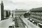 Vista histórica de la Plaza de España con el edificio del Banco de España al fondo