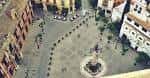 Perspectiva aérea de la Plaza de la Virgen de los Reyes y edificios históricos