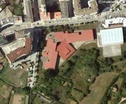 Vista aérea de la planta y distribución del centro educativo IES Monte das Moas