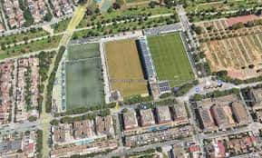Vista aérea de los campos de fútbol y las instalaciones de entrenamiento