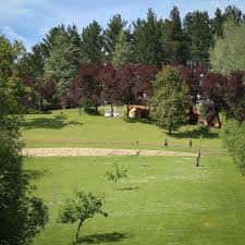 Extensa zona verde con arboleda y senderos en el Parque Purificación Tomás