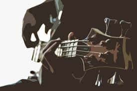 Ilustración artística de manos tocando una guitarra, representando la esencia musical del lugar
