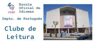 Fachada principal de la Escola Oficial de Idiomas con cartel de Clube de Leitura