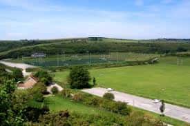 Vista panorámica de los campos deportivos de Waterhall
