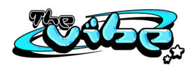 Logotipo de The Vibe Studio con estilo urbano y colores vibrantes
