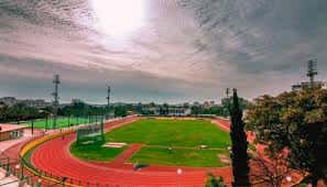 Vista panorámica del campo de fútbol y pista de atletismo de la Ciudad Deportiva Javier Imbroda