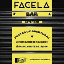 Cartel promocional de las fiestas de apertura del FACELA Bar en septiembre