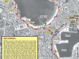 Mapa del recorrido del circuito urbano con indicaciones de calles y puntos clave