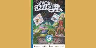 Cartel promocional de las Fiestas de Erripagaña con ilustraciones festivas