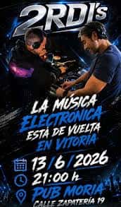 Cartel promocional del evento '2RDJ's' en el Pub Moria