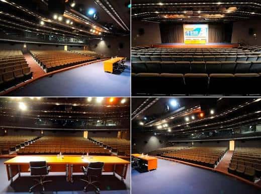 Vista panorámica del auditorio principal con butacas y escenario