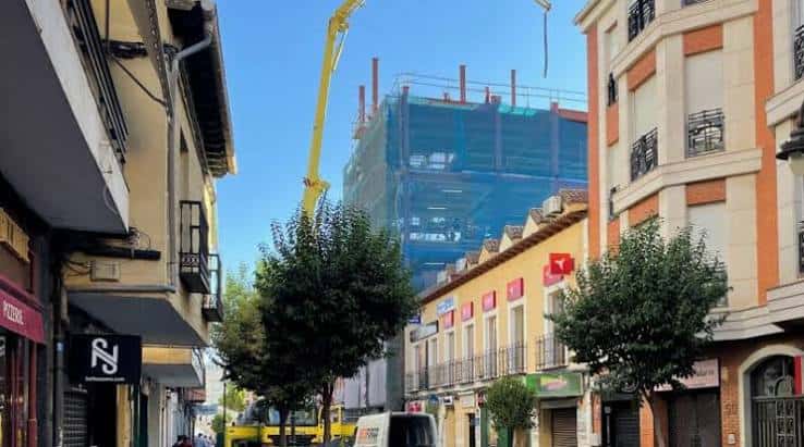 Vista exterior del Teatro de la Calle Madrid en construcción