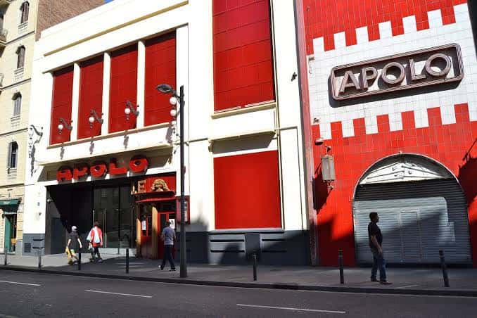 Fachada exterior de la Sala Apolo en Barcelona