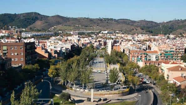 Vista aérea de la Rambla del Carmel y el entorno urbano de Barcelona