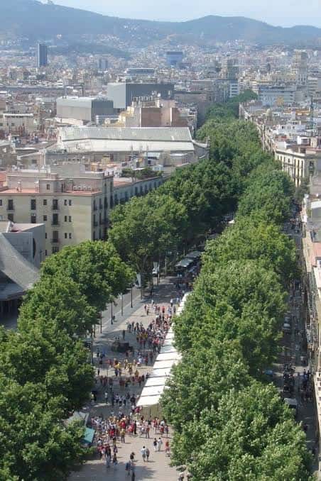 Vista aérea de La Rambla con la ciudad de fondo