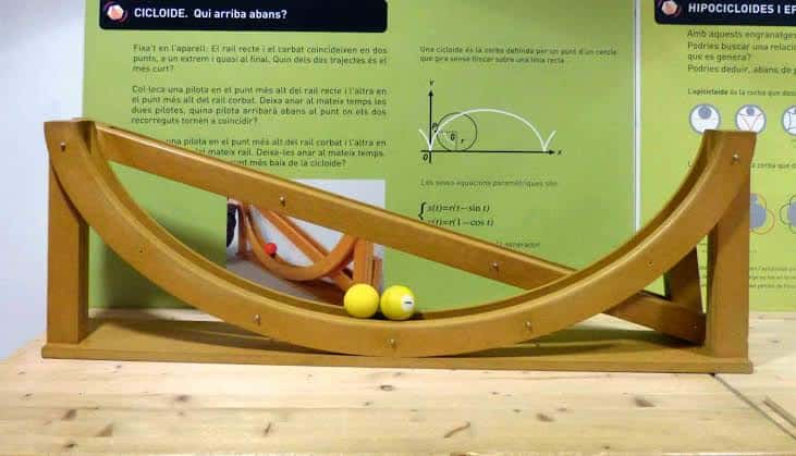 Exhibición de la cicloide y física de movimiento