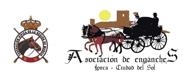 Logotipo de la Asociación de Enganches de Lorca junto al escudo de la Federación Hípica de la Región de Murcia