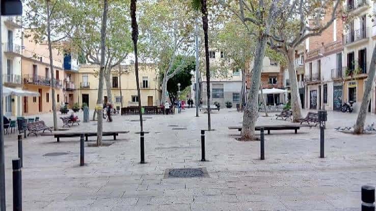 Plaza Bacardí con árboles y bancos, ideal para celebraciones informales