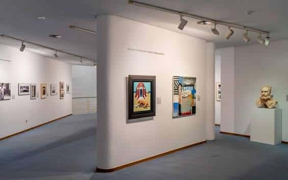 Vista panorámica de la sala de exposiciones con iluminación profesional