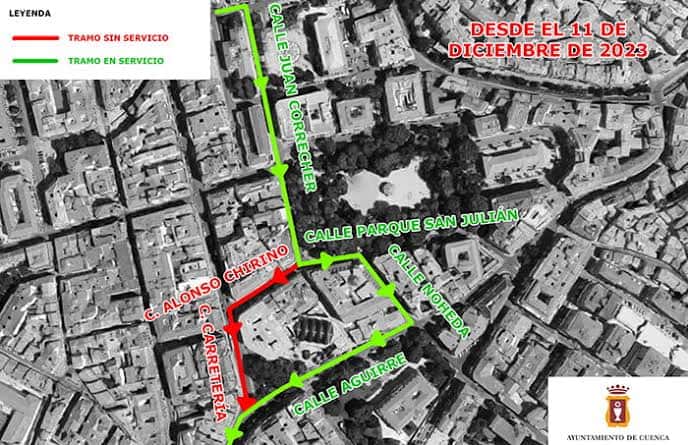 Mapa de desvío de tráfico en Calle Alonso Chirino